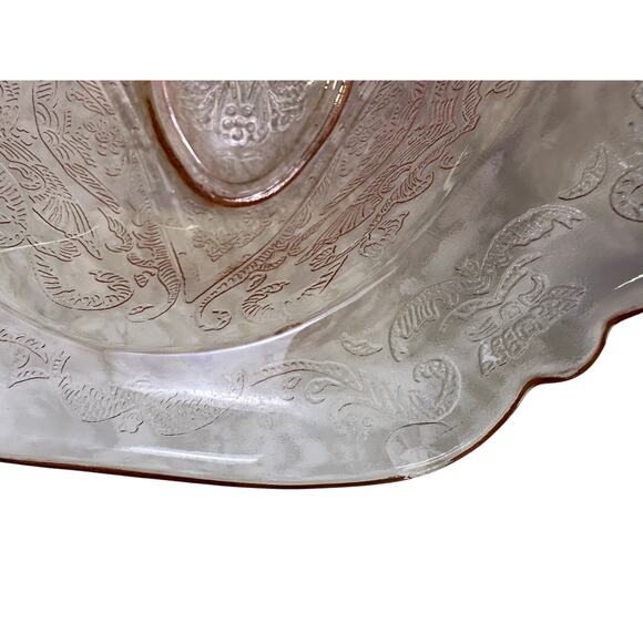 Federal Glass 'Madrid' Pink Depression Glass 6 Pieces Dinner Plates Bowls-Chips - Picture 2 of 9